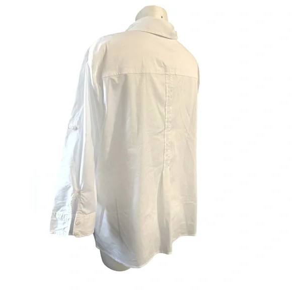 Women’s Alia button front, pintucked white shirt, pleated back, like new, SZ 18 - Picture 9 of 12